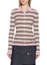 MONCLER Striped Knit Polo Shirt