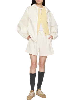 Figure View - Click To Enlarge - MONCLER - Elasticated Waistband Cotton Blend Shorts