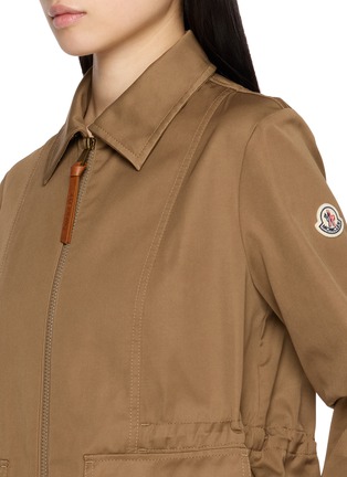  - MONCLER - Zip Up Hooded Drawstring Waistband Cotton Blend Jacket
