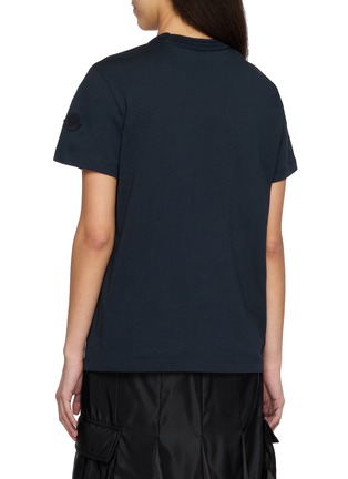 Back View - Click To Enlarge - MONCLER - Knit Neckline Cotton T-Shirt