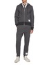 Figure View - Click To Enlarge - THOM BROWNE - Colour Block Drawstring Waist Cotton Sweatpants