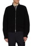 THOM BROWNE 4 Bar Raglan Waffle Wool Bomber Jacket