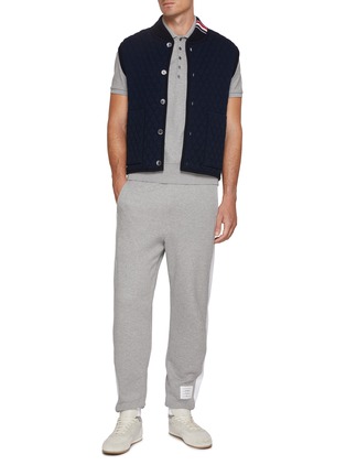 Figure View - Click To Enlarge - THOM BROWNE - Embroidered Reindeer Hector Cotton Polo Shirt