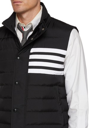  - THOM BROWNE - Shiny Ripstop 4-Bar Puffer Down Vest