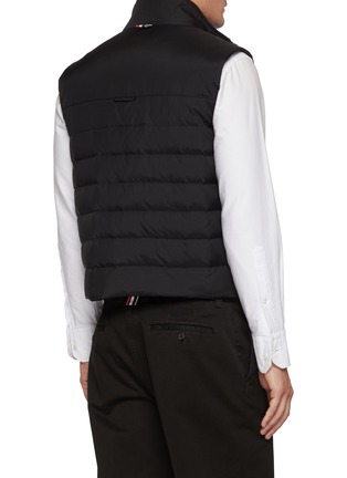 Back View - Click To Enlarge - THOM BROWNE - Shiny Ripstop 4-Bar Puffer Down Vest
