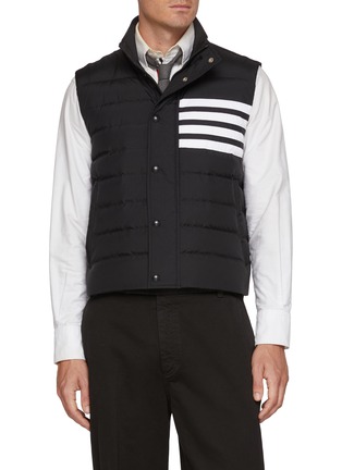 Main View - Click To Enlarge - THOM BROWNE - Shiny Ripstop 4-Bar Puffer Down Vest