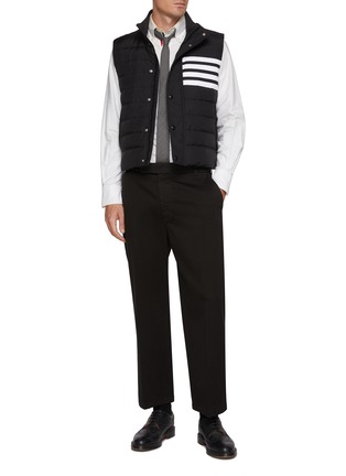 Figure View - Click To Enlarge - THOM BROWNE - Shiny Ripstop 4-Bar Puffer Down Vest