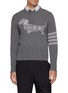 THOM BROWNE Holiday Hector Snowflake 4-Bar Wool Knit Sweater