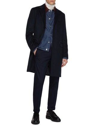 Figure View - Click To Enlarge - TOMORROWLAND - Single Breasted Notch Lapel Wool Beaver Chester Coat