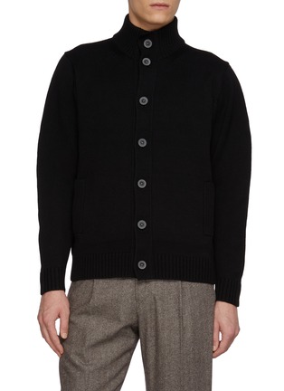 Main View - Click To Enlarge - TOMORROWLAND - Button Up Stand Collar Wool Cardigan