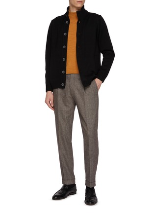 Figure View - Click To Enlarge - TOMORROWLAND - Button Up Stand Collar Wool Cardigan