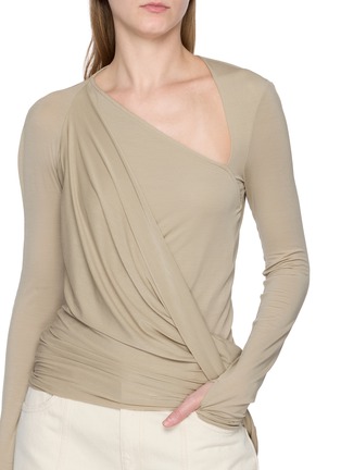  - HELMUT LANG - Asymmetrical Twisted Drape Long Sleeve Top