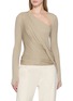 HELMUT LANG Asymmetrical Twisted Drape Long Sleeve Top