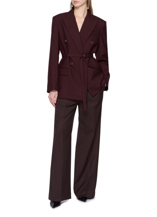 Figure View - Click To Enlarge - HELMUT LANG - Double Breasted Belted Wool Blazer