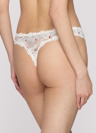 Front View - Click To Enlarge - SKIMS - Valentine's Day Capsule Stretch Lace Dipped Thong