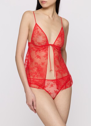 Figure View - Click To Enlarge - SKIMS - Valentine's Day Capsule Ultra Fine Lace Open Front Cami