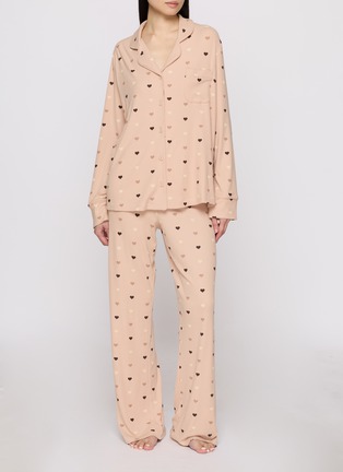 Figure View - Click To Enlarge - SKIMS - Valentine's Day Capsule Soft Lounge Rib Sleep Set