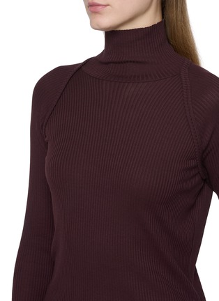  - HELMUT LANG - Shrug Layered Ribbed Turtleneck Cotton Knit Top