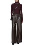 Figure View - Click To Enlarge - HELMUT LANG - Shrug Layered Ribbed Turtleneck Cotton Knit Top