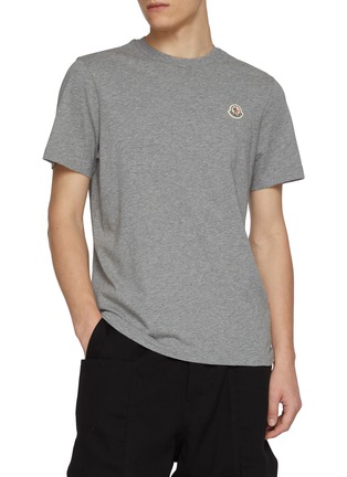 Detail View - Click To Enlarge - MONCLER - Logo Badge Cotton T-Shirt — Set Of 3
