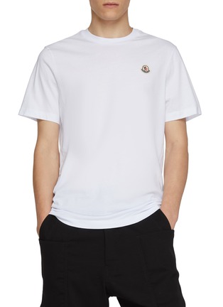 Detail View - Click To Enlarge - MONCLER - Logo Badge Cotton T-Shirt — Set Of 3