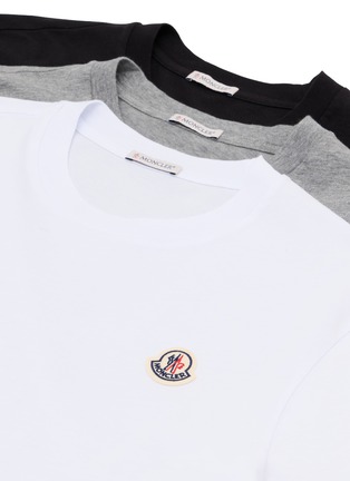  - MONCLER - Logo Badge Cotton T-Shirt — Set Of 3