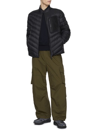 Figure View - Click To Enlarge - MONCLER - Mackinac Diagonal Quilted Nylon Down Biker Jacket