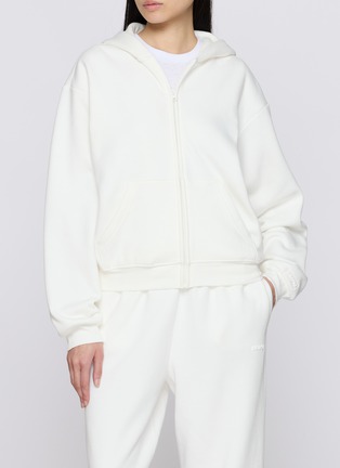 Figure View - Click To Enlarge - SKIMS - Cotton Fleece Classic Zip Up Hoodie