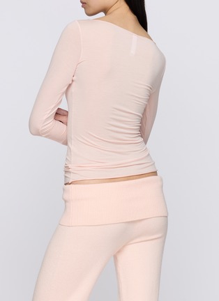 Front View - Click To Enlarge - SKIMS - Sheer Model Long Sleeve Boatneck Top