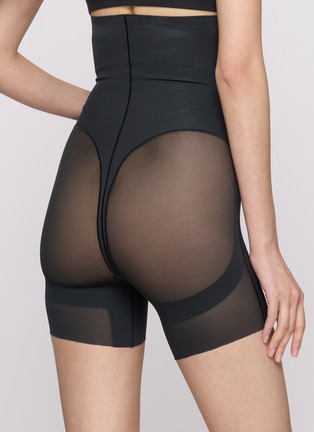 Front View - Click To Enlarge - SKIMS - Power Mesh Shapewear Core Sculpt High Waisted Mid Thigh Shorts