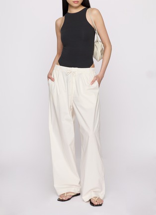 Back View - Click To Enlarge - SKIMS - Woven Cotton Oversized Straight Leg Pants