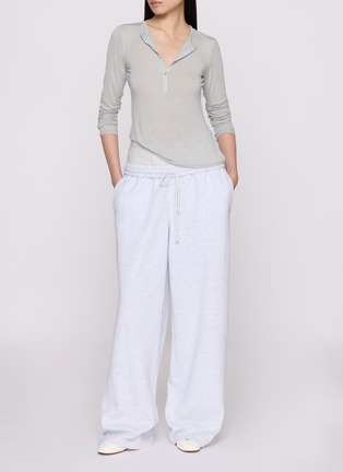 Back View - Click To Enlarge - SKIMS - Sheer Modal Crewneck Henley