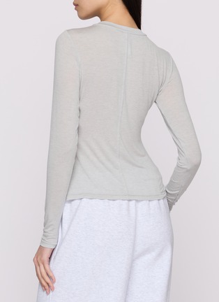 Front View - Click To Enlarge - SKIMS - Sheer Modal Crewneck Henley