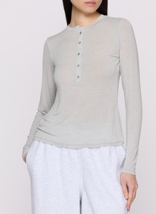 Figure View - Click To Enlarge - SKIMS - Sheer Modal Crewneck Henley