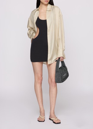 skims dress cut out SKIMS Cotton Jersey Cut-out Mini Dress in Cream