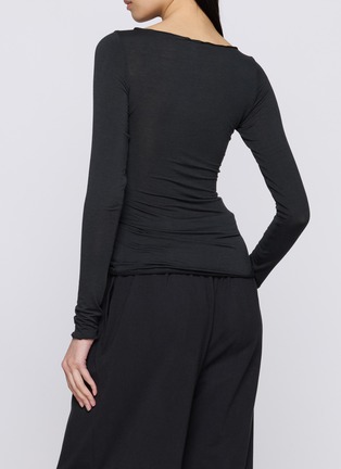 Front View - Click To Enlarge - SKIMS - Sheer Modal Long Sleeve Boatneck T-Shirt