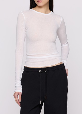 Figure View - Click To Enlarge - SKIMS - Sheer Cotton Long Sleeve T-Shirt