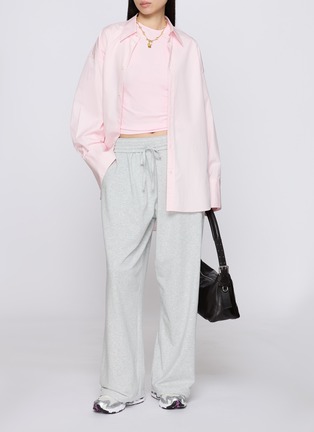 Back View - Click To Enlarge - SKIMS - Cotton Jersey Wide Leg Pants