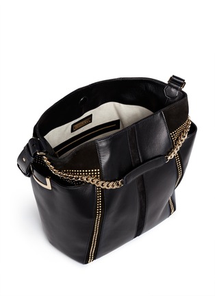 Detail View - Click To Enlarge - JIMMY CHOO - 'Anna' stud suede leather hobo bag
