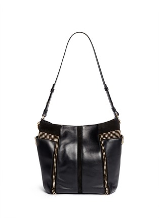 Back View - Click To Enlarge - JIMMY CHOO - 'Anna' stud suede leather hobo bag