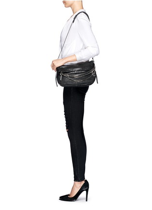 Front View - Click To Enlarge - JIMMY CHOO - 'Biker' small chain leather bag