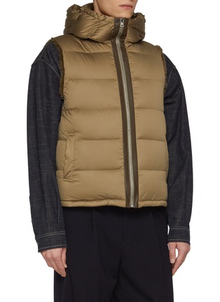 Detail View - Click To Enlarge - KRUF - Hooded Reversible Mink Fur Padder Vest