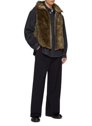 Figure View - Click To Enlarge - KRUF - Hooded Reversible Mink Fur Padder Vest