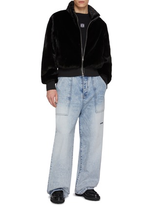 Figure View - Click To Enlarge - KRUF - Zip Up Mink Fur Bomber Jacket