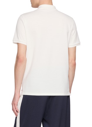 Back View - Click To Enlarge - MONCLER - Tricolour Logo Patch Cotton Polo Shirt