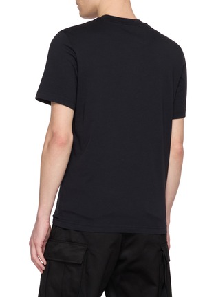 Back View - Click To Enlarge - MONCLER - Tricolour Logo Patch Cotton T-Shirt