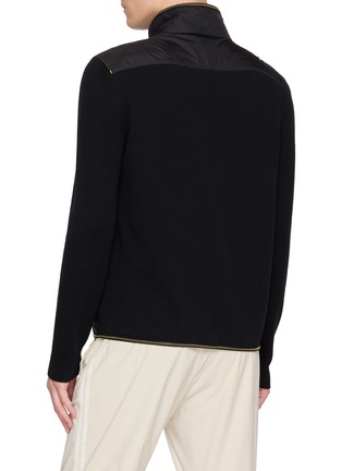 Back View - Click To Enlarge - MONCLER - Logo Patch Zip Up Cardigan