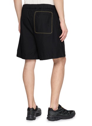 Back View - Click To Enlarge - MONCLER - Elasticated Waistband Contrast Stitch Shorts