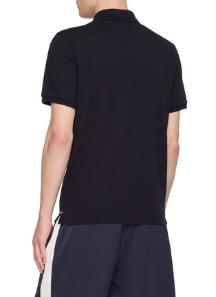 Back View - Click To Enlarge - MONCLER - Tricolour Logo Patch Cotton Polo Shirt