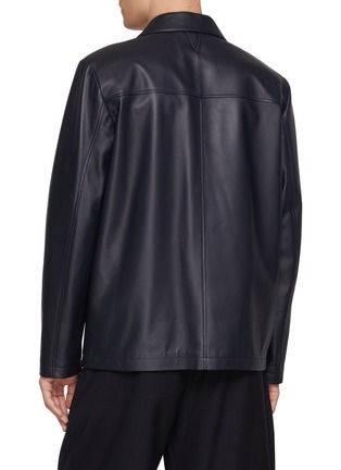 Back View - Click To Enlarge - VALSTAR - Luke Patch Pocket Lined Work Leather Jacket